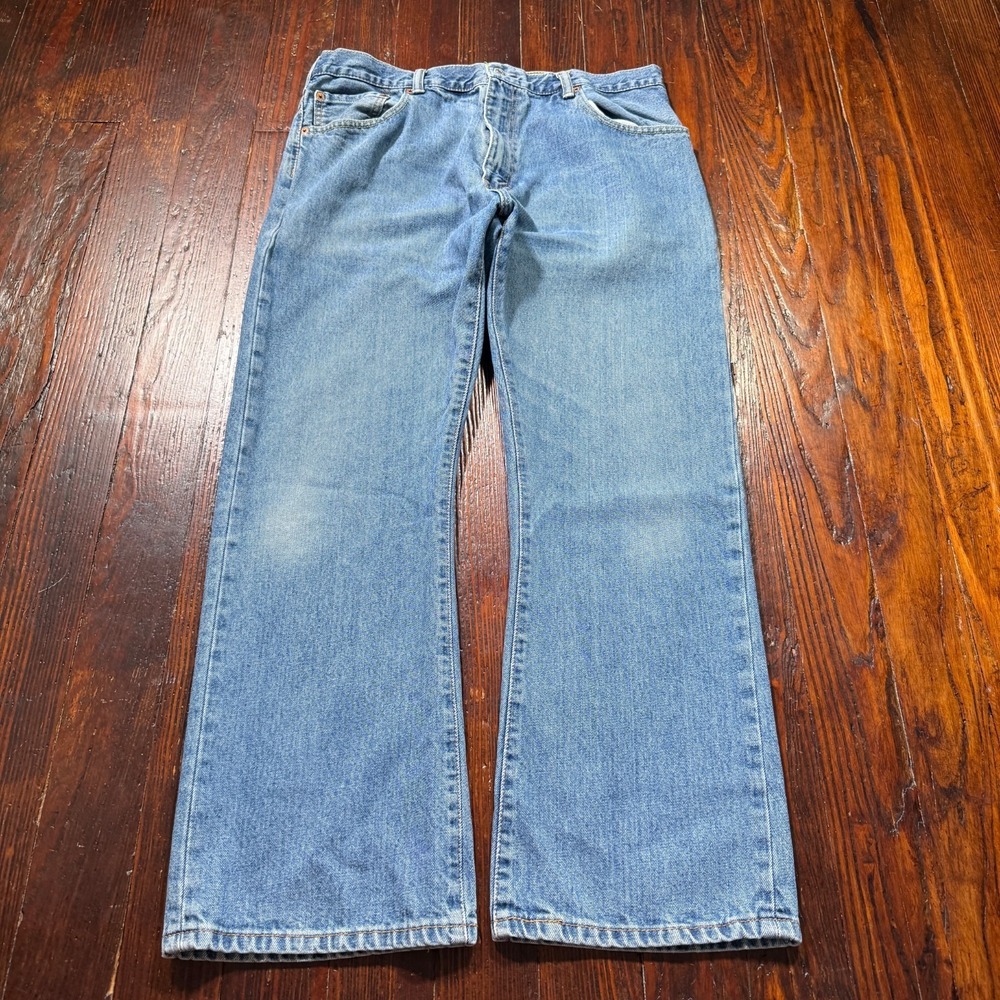 Levis 517 Jeans Mens 38x30 Blue Bootcut Fade Whiskers Cowboy Western